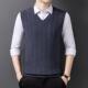 羊男绒坎肩马 马甲心士厚保暖爸爸加装 秋冬中年羊毛针背织6526 P衫