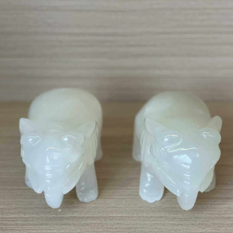 雕刻家居饰品件石雕办公桌外贸小象摆件白玉工艺品摆件