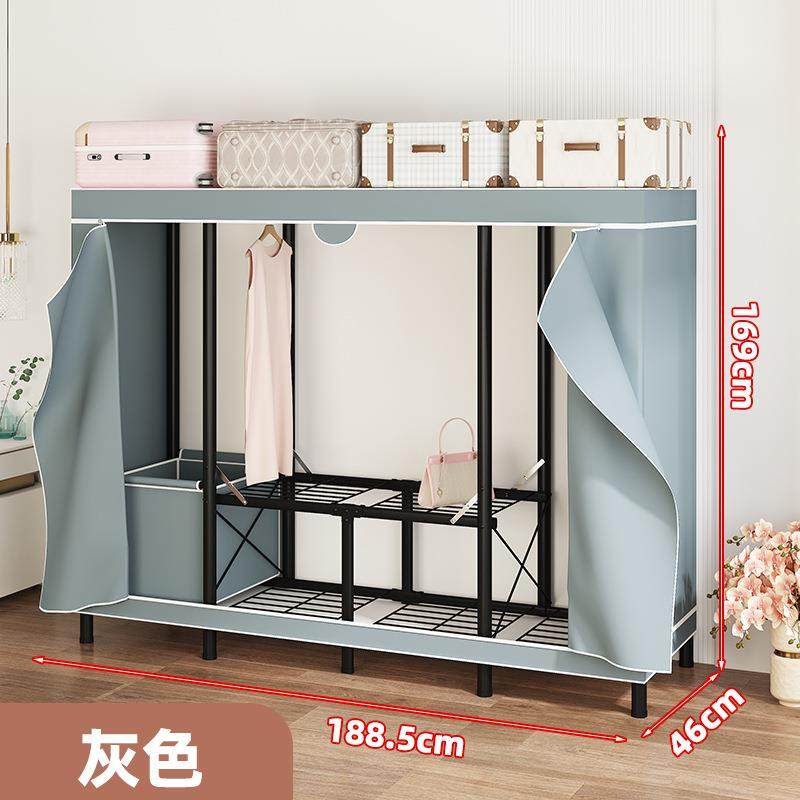 免安装折叠布衣柜拉链全封闭防尘钢管加粗全钢架简易组装收纳柜子