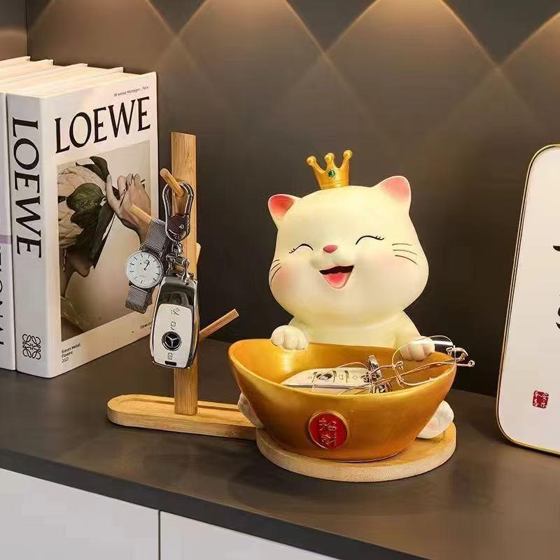 招haibeiha财猫匙收纳玄鞋关装饰品件入户门口柜客厅家居乔摆迁钥