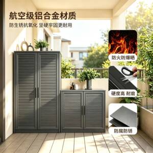 户外铝合金收纳柜防水防晒阳台鞋柜收纳柜室外庭院工具杂物家政柜