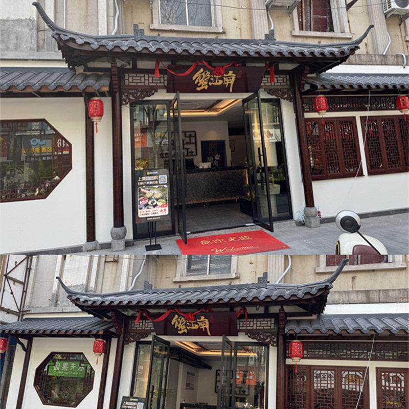 实木木雕彷古屋簷门头中式房檐老北京覆古牌匾店铺门楼厂家定制