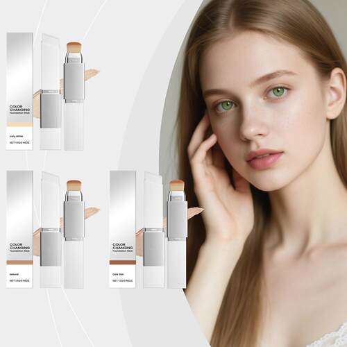 2-in-1 Color-Changing Foundation Stick - Lightweight, Moistu