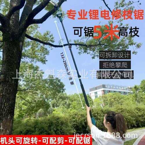 丸崎C1028锂电高枝锯充电式高空修剪树枝锯21V