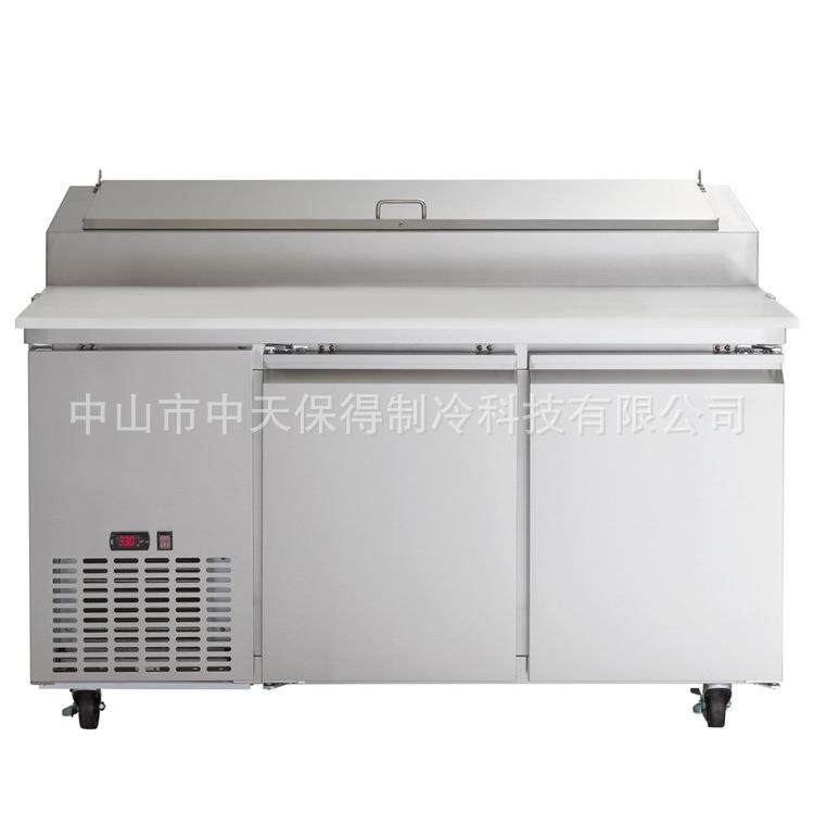 商用披萨撒料操作台开槽沙拉台奶茶店水吧台冷藏冷冻水果捞展示柜
