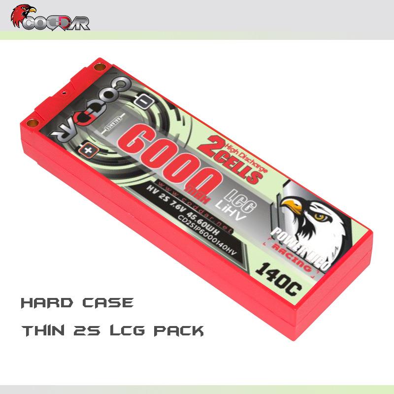 鹰氪CODDAR 6000MAH 2S 7.6V 140C HV RC车模1/10漂移平跑锂电LCG