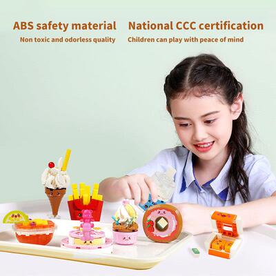 Creative Burger Fries Food Model Building Kit Mini Junk Food