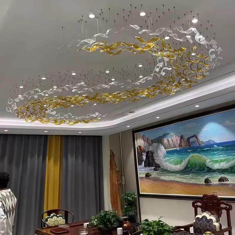 天亨天花挂件酒楼酒店大堂商场艺术灯售楼部工程装饰创意水晶吊灯