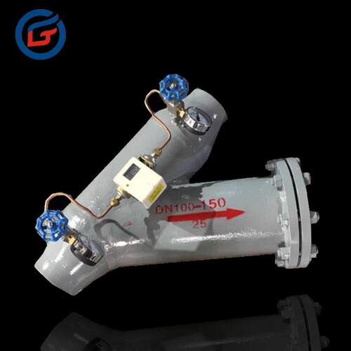 焊接Y型带压力表除污器阀门DN100碳钢y型过滤器带压差开关