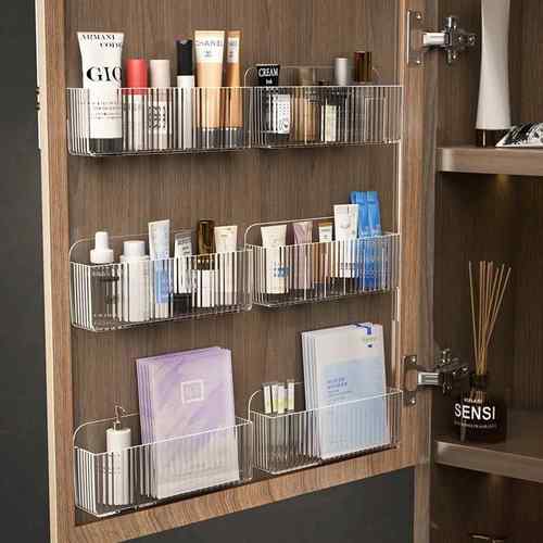 镜柜门后收纳盒化妆室镜子口红压克力洗漱台化妆品浴室柜置物架子