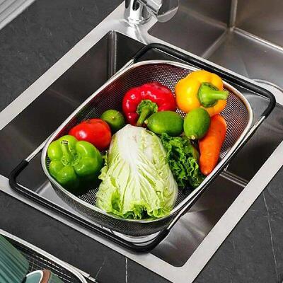 Kitchen Sink Organizer Drying Tool Expandable Rubber Grip