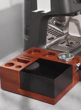 咖啡机手柄支架座意式填压器粉垫LRT布木粉器底实咖啡压粉座器具