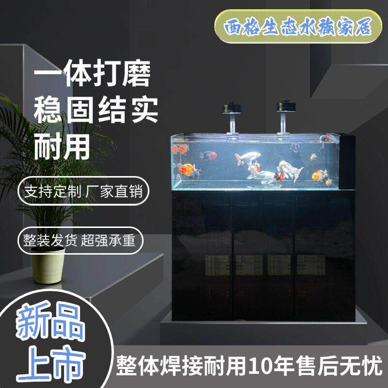 工业风一体焊接轻奢鱼缸底柜客厅鱼缸底座专用架带门承重柜子定制
