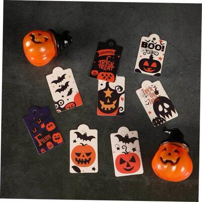 80PCS Halloween Gift Tags Pumpkin Ghost Paper Tag Card Label