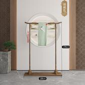 高档仿架古木新中实式 衣帽架卧室落地衣茶楼酒店明宿古典挂衣架简