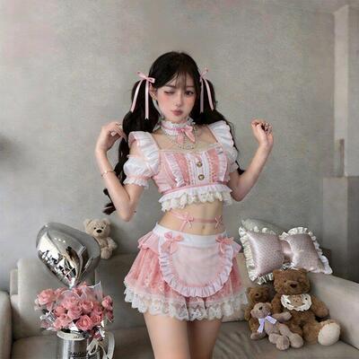 日系牛奶女仆装cos服马克龙色系女仆甜美纯欲风美少女cosplay套装