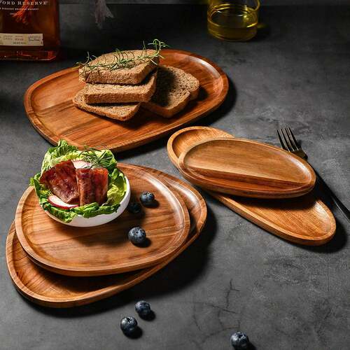 Japanese sushi plate, wooden snack, sashimi plate, tray