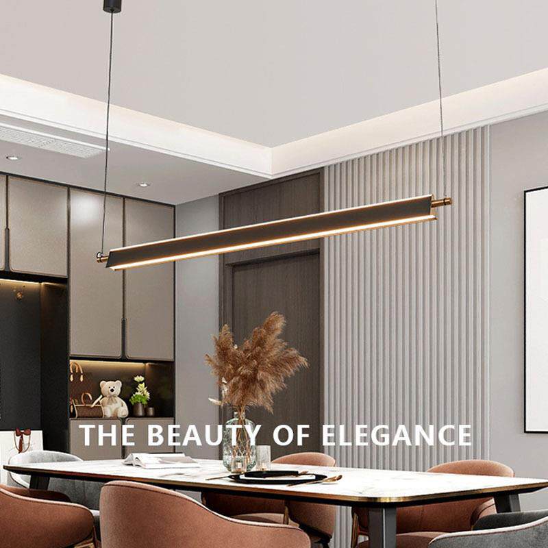 一字餐厅灯吊灯极简灯具现代简约长条餐桌灯办公室茶室可调节高度