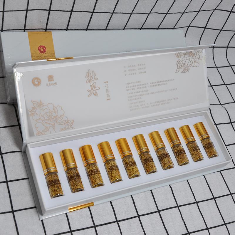 山东菏泽特产牡丹花蕊茶伴手礼品10只牡丹雄花蕊新茶商务礼盒包装