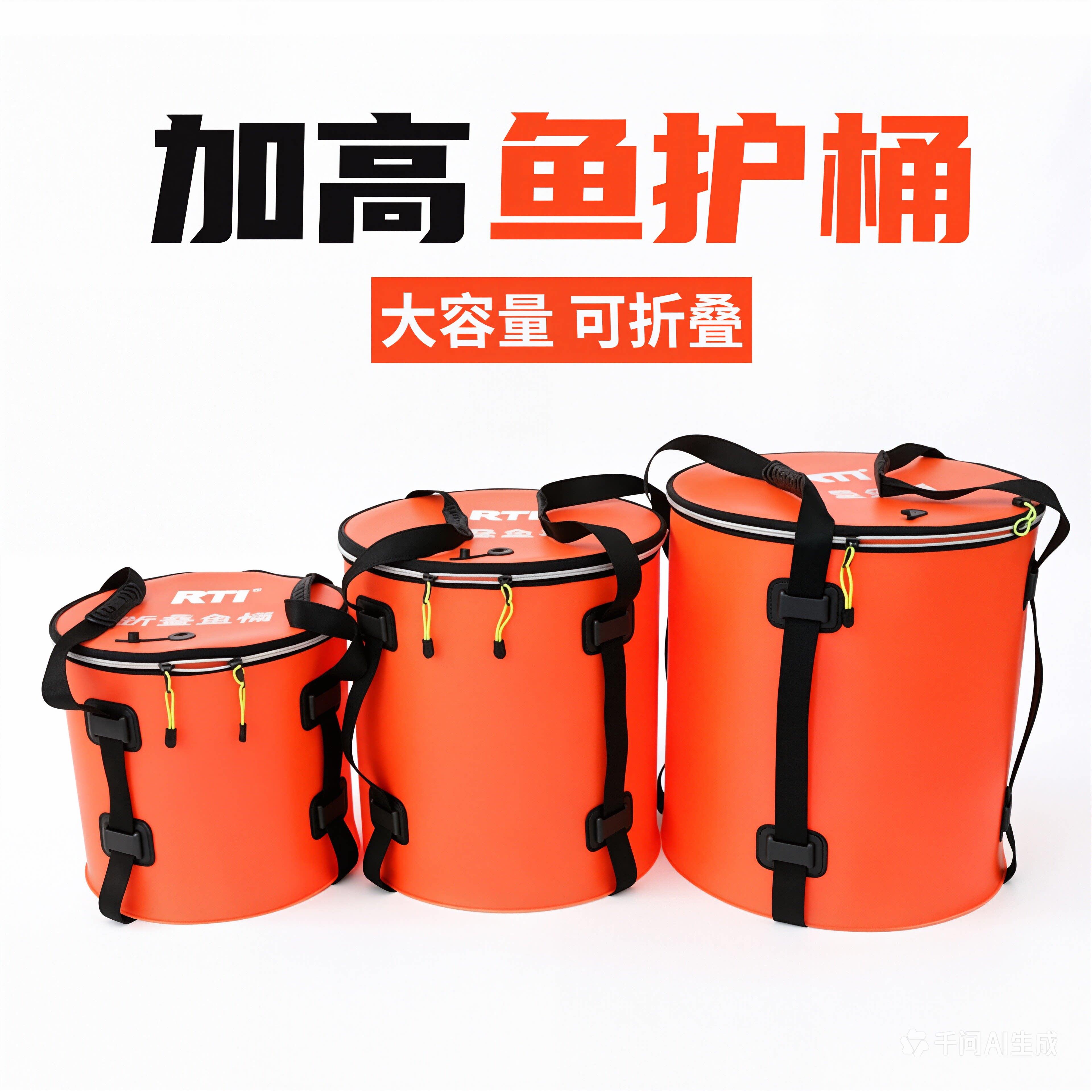 新款eva加厚加高圆形钓鱼桶防水活鱼桶鱼箱装鱼桶折叠鱼桶鱼护桶