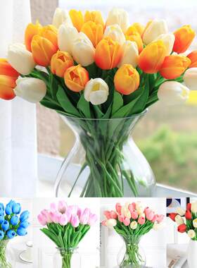 10pcs Tulips Artificial Flowers Fake Tulip Wedding Home Deco