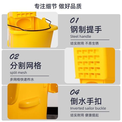商墩拖用洗免用手511洗长方形家酒店饭店拖布布把挤水器榨水车拖