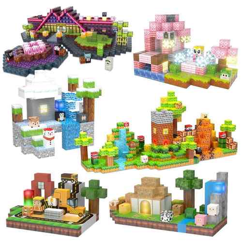 工厂供货30款灯光磁力积木套装儿童益智拼装磁力方块亚马逊热卖