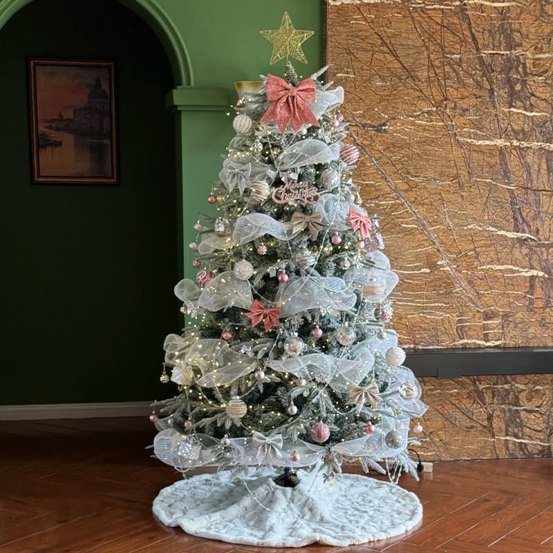 2025新款植绒圣诞树商场客厅家用摆件圣诞节ins装饰风diy大型套餐