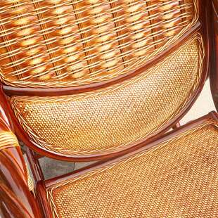 阳台休闲藤椅懒人摇摇椅天然真藤闲摇椅人家用休老藤编椅BNO睡躺m