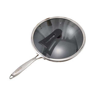 康尼菲锅304不锈钢炒锅炒菜锅不沾不粘锅不锈钢锅锅盖家用炒菜锅