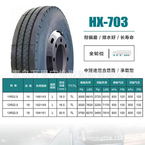 11R22.5深花纹耐磨拖车轮胎大巴车客车轮胎出口