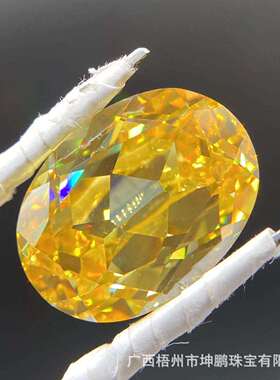 源头工厂金黄色椭圆形天然切彩宝裸石戒面蛋形黄色宝石手饰主石