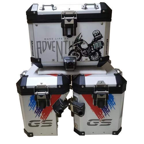 适用750/850/1200/1250摩托车铝合金尾箱侧箱38L+48L