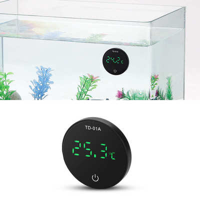 鱼缸温度计缸外精准电子测温水温计 水族专用贴片测温计可充电式