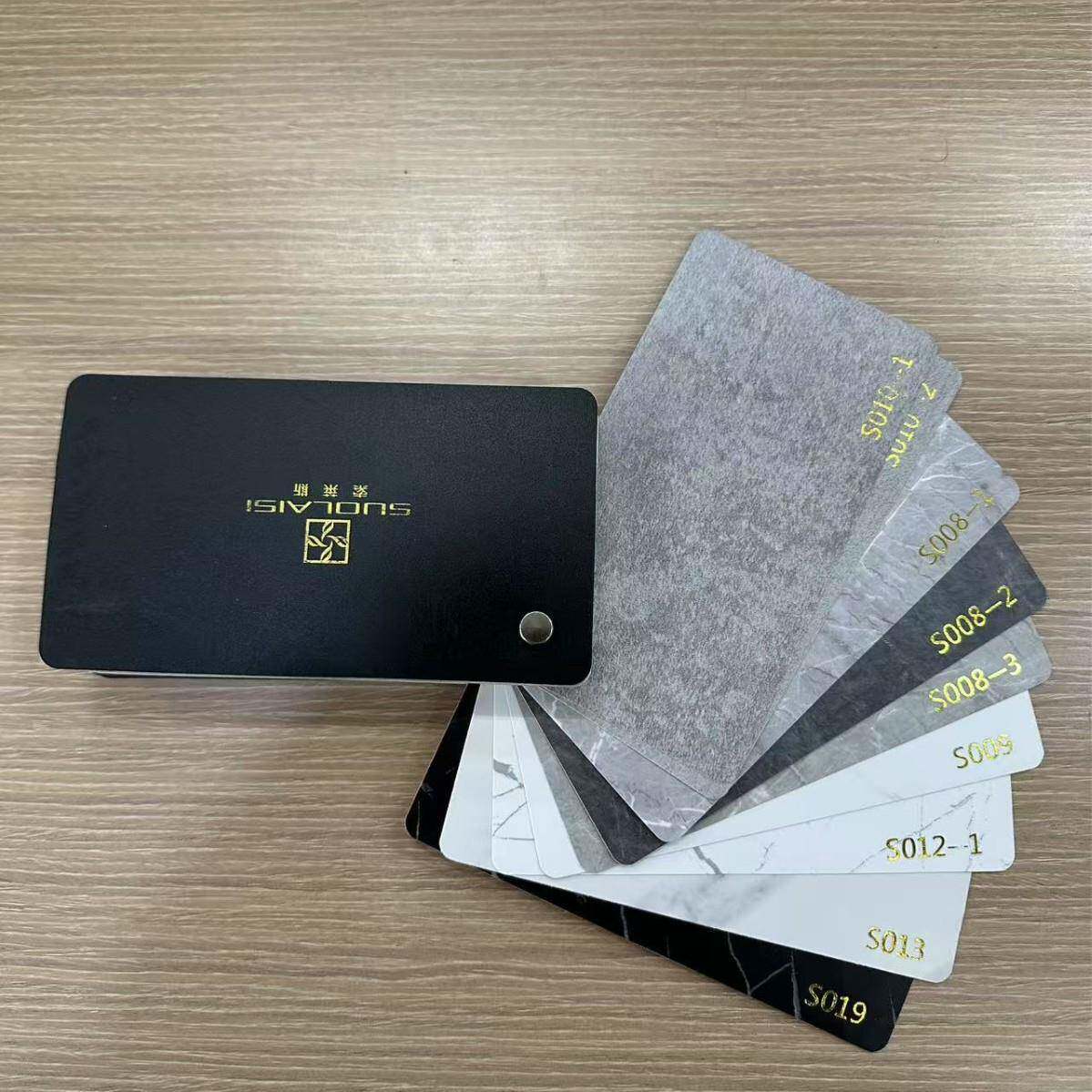 新款直销全套索莱斯色卡PVC木纹封边条家具木板热熔自粘免漆板免