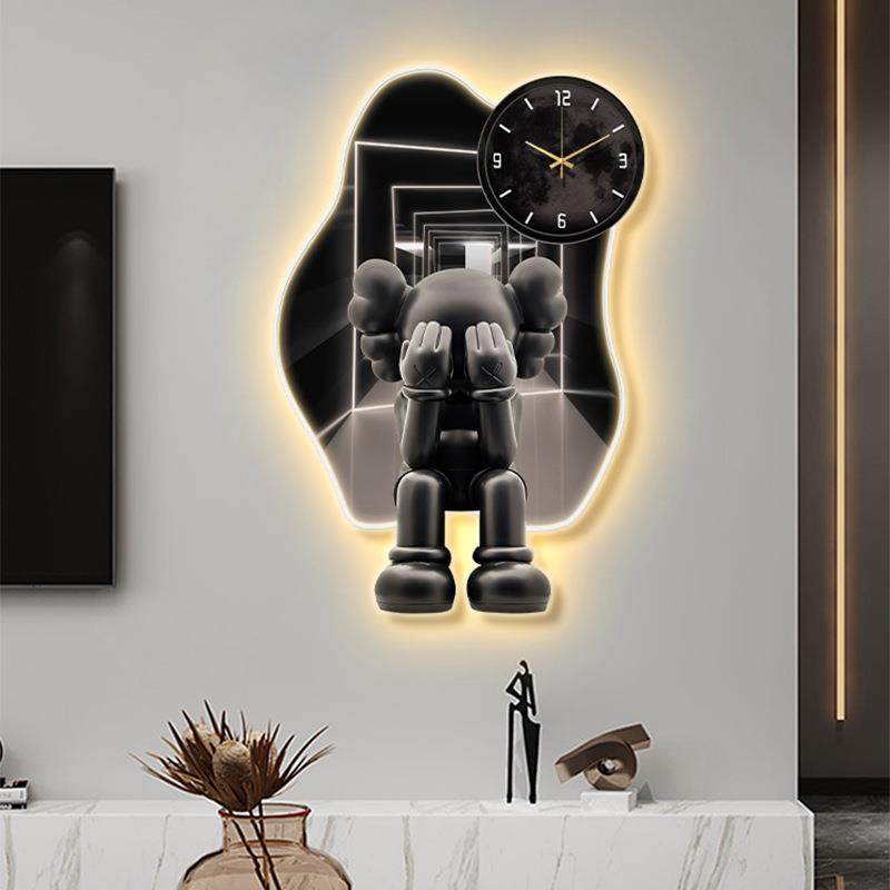 创意钟表挂钟客厅现代简约大气表挂墙2025新款轻奢高档时钟壁灯