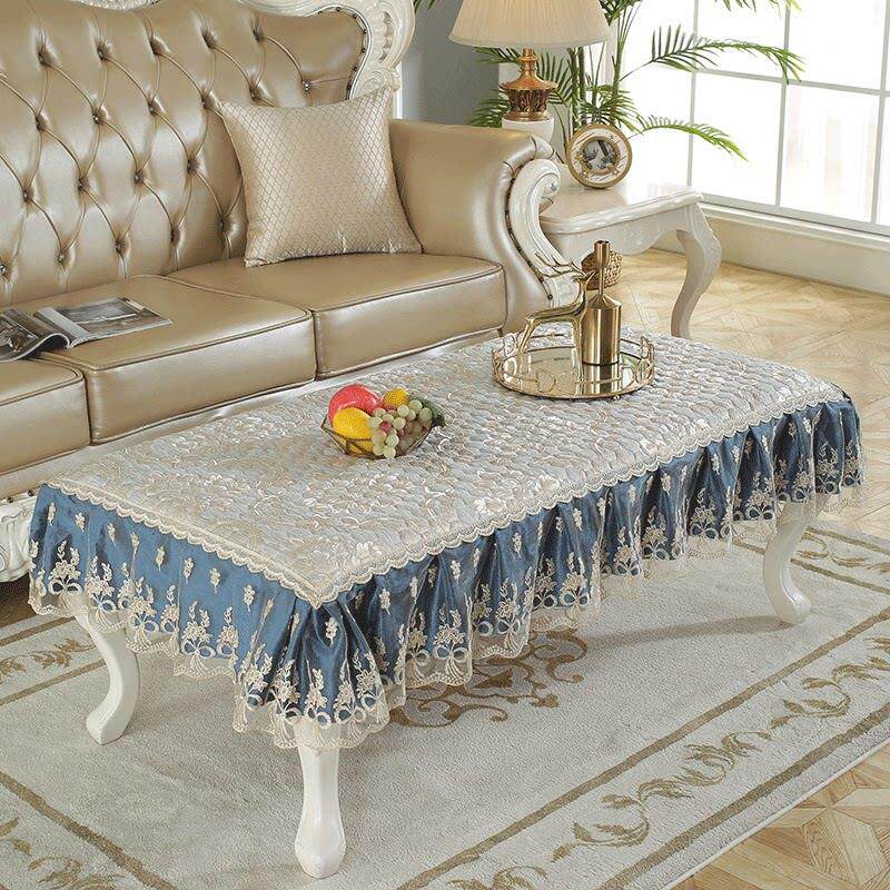 茶几桌布欧式蕾丝布艺盖巾电视柜防尘罩套长方形客厅餐桌垫茶几垫
