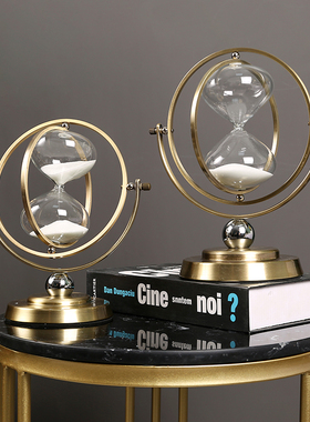 轻奢沙漏摆件创意计时器办公室书柜工艺品客厅玄关摆设电视柜装饰