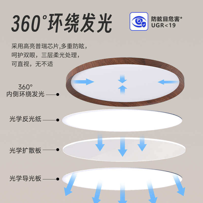 悬浮卧室原木简约餐厅现代吸顶灯风书房大气灯新款护眼复古古风中,家装灯饰光源,智能吸顶灯,淘宝优惠券,粉丝福利购,淘宝优惠卷