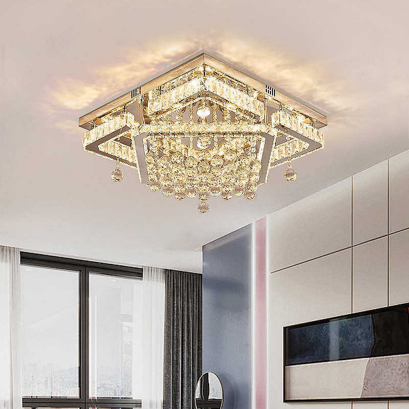 轻奢客厅方形水晶灯具简约现代吸顶灯大气家用卧室餐厅水晶吸顶灯,家装灯饰光源,智能吸顶灯,淘宝优惠券,粉丝福利购,淘宝优惠卷