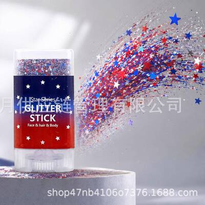 July 4th Independence Day Patriotic Glitter Stick Red White