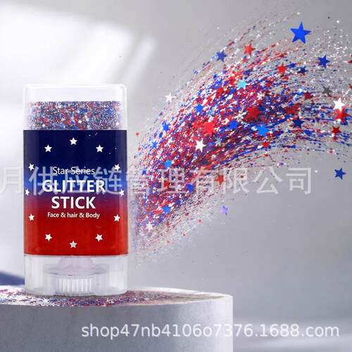 4th of July Glitter Stick | Red White & Blue Body & Hair