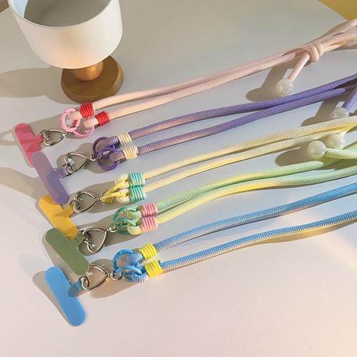 可旋转ins手机挂绳纯色编织长款含夹片斜跨侧身长绳背带跨链外出