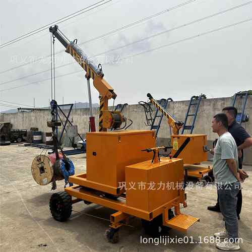 电动机液压货车载吊家LL-1000用小型随车吊物装卸小搬运可移动旋
