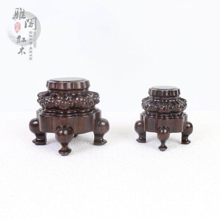 黑檀实木奇石底座太湖石灵璧石装饰微型迷你观赏底座可挖槽木托架