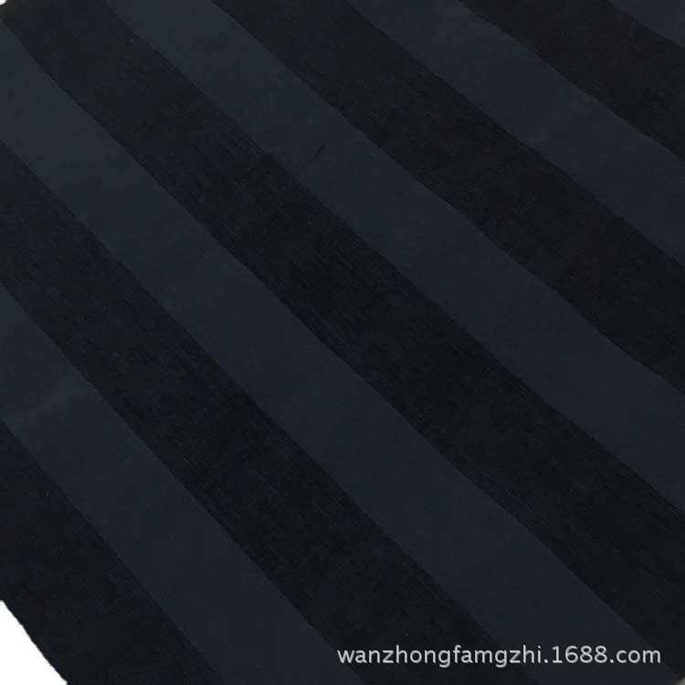 女装面料2018春秋款布麻棉植绒条子布宽条布提花服装面料布雪尼尔