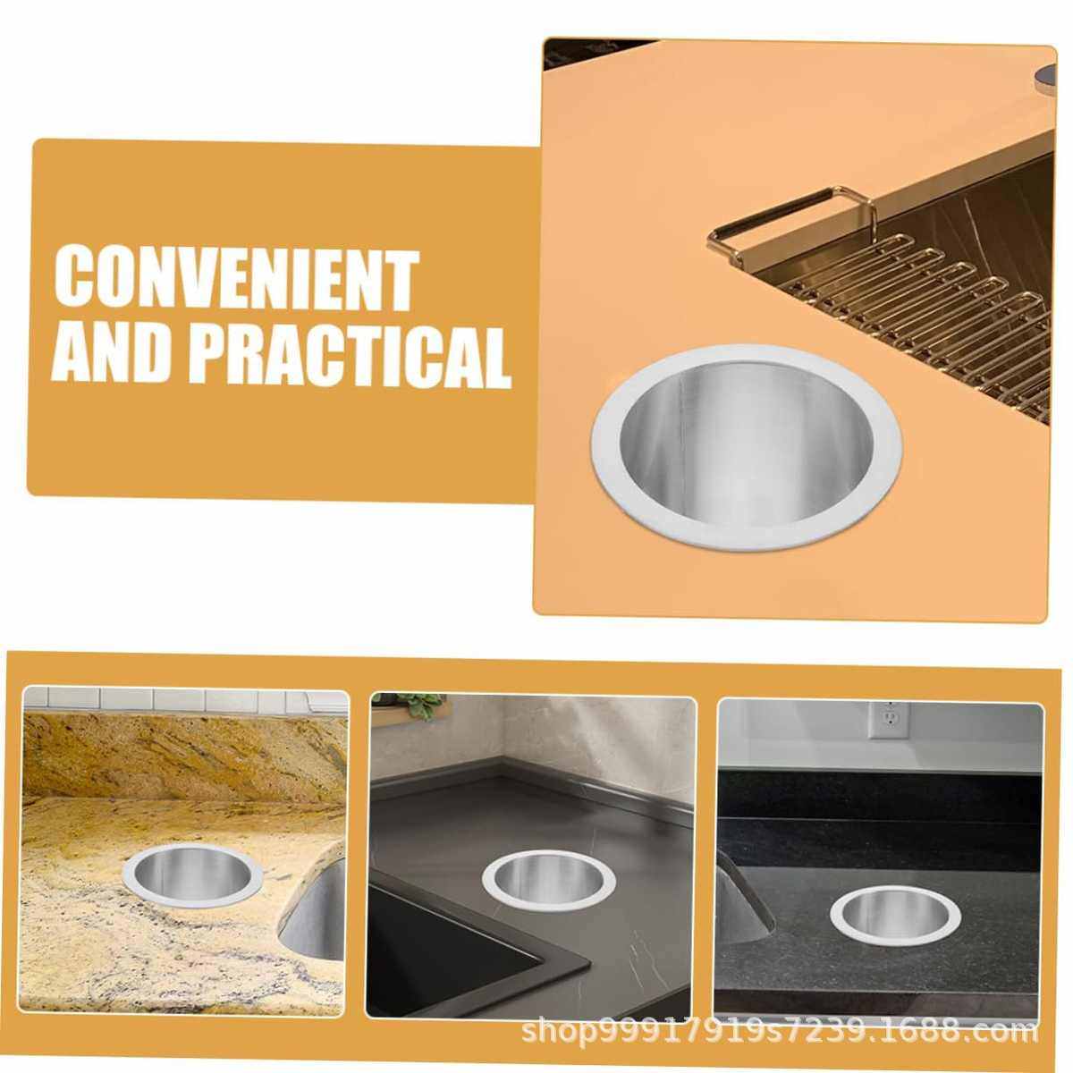 口内嵌式不锈钢式装垃圾桌面工装式304投递盖子盖子暗装饰垃圾桶,家庭/个人清洁工具,垃圾桶,淘宝优惠券,粉丝福利购,淘宝优惠卷