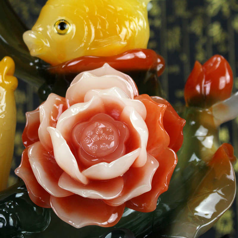 厂家金玉满堂开业装饰品客厅酒柜鲤鱼树脂工艺品摆件礼品直供乔迁