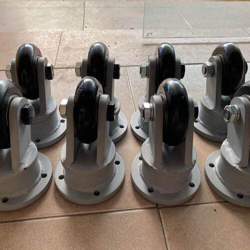 段钢圆面脚轮重型移动法兰盘安装脚轮万向轮高强度热处理承载脚轮