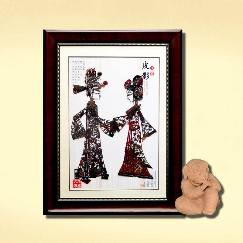 民间特色手工艺品皮影装饰画 画挂墙传统陜西中国风礼品送老外